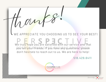 patient retention optical postcard for optometrists optical card optician doctors office perspective docs