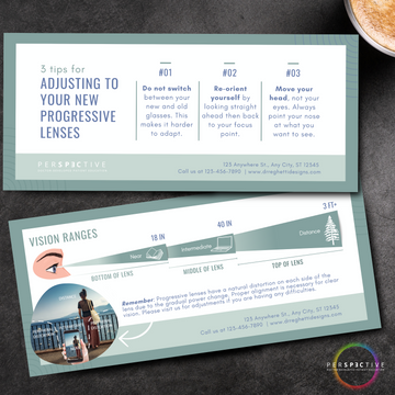 progressive lens adaptation card for optometry office optical
