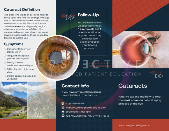 customizable cataract brochure for patients in optometry or ophthalmology office perspective docs