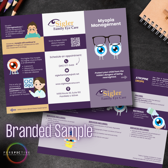 branded sample of myopia management brochure for optometrists perspective docs