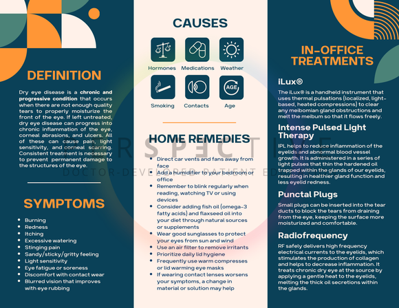 dry eye treatment brochure for optometrists with home remedies treatment plan and in office treatments perspective docs