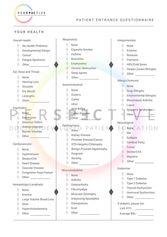 patient health questionnaire for optometry office patient intake form doctors office ophthalmology perspective docs 