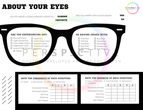 modern patient intake form for optometrists optometry office ophthalmology optical form perspective docs