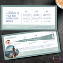 progressive lens adaptation card for optometry office optical 