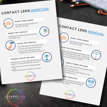 contact lens insertion and removal printable for optometrists contact lens training optical doctor office perspective docs