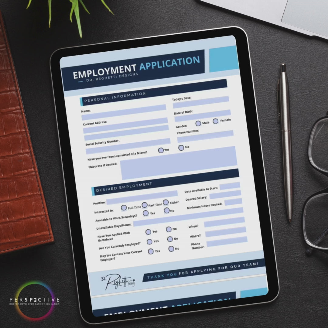 employment application for optometry private practice medical practice medical clinic ophthalmology health care manager employer form perspective docs