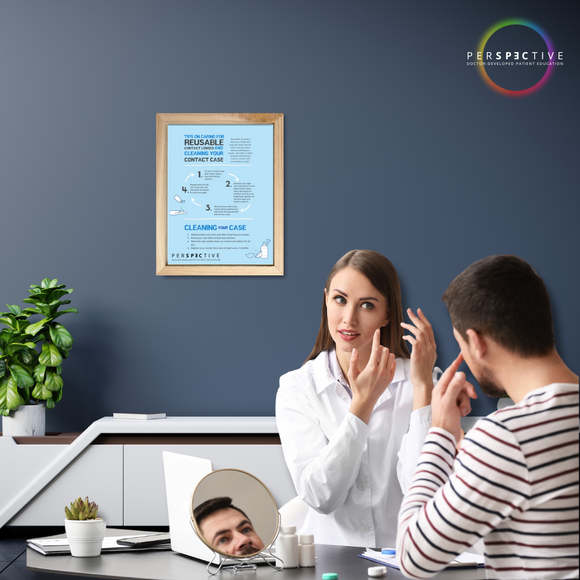 poster reusable contact lens wearer guide with handling tips for optometrists optometry practice optical ophthalmology perspective docs 