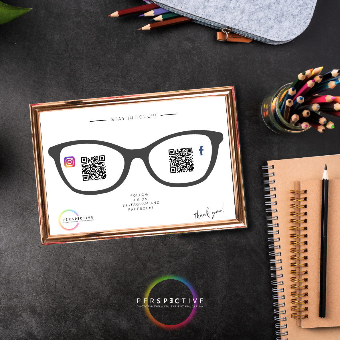 social follow cards for optometry private practice front desk printable optician optical social media doctors office perspective docs 