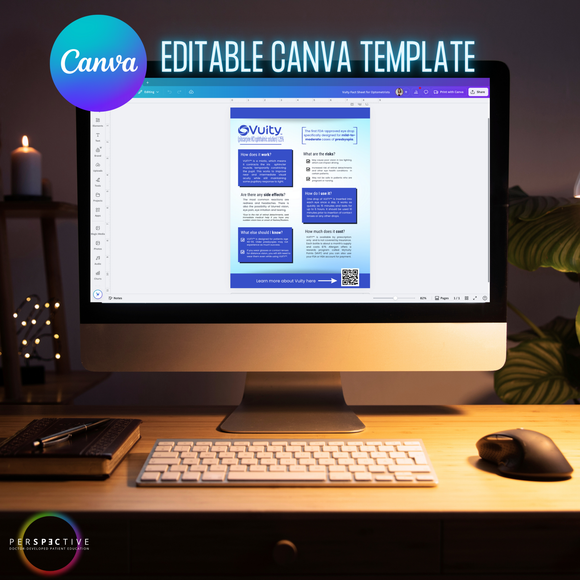 vuity presbyopia eye drop fact sheet for optometrist ophthalmologists patient education eyecare perspective docs editable canva template