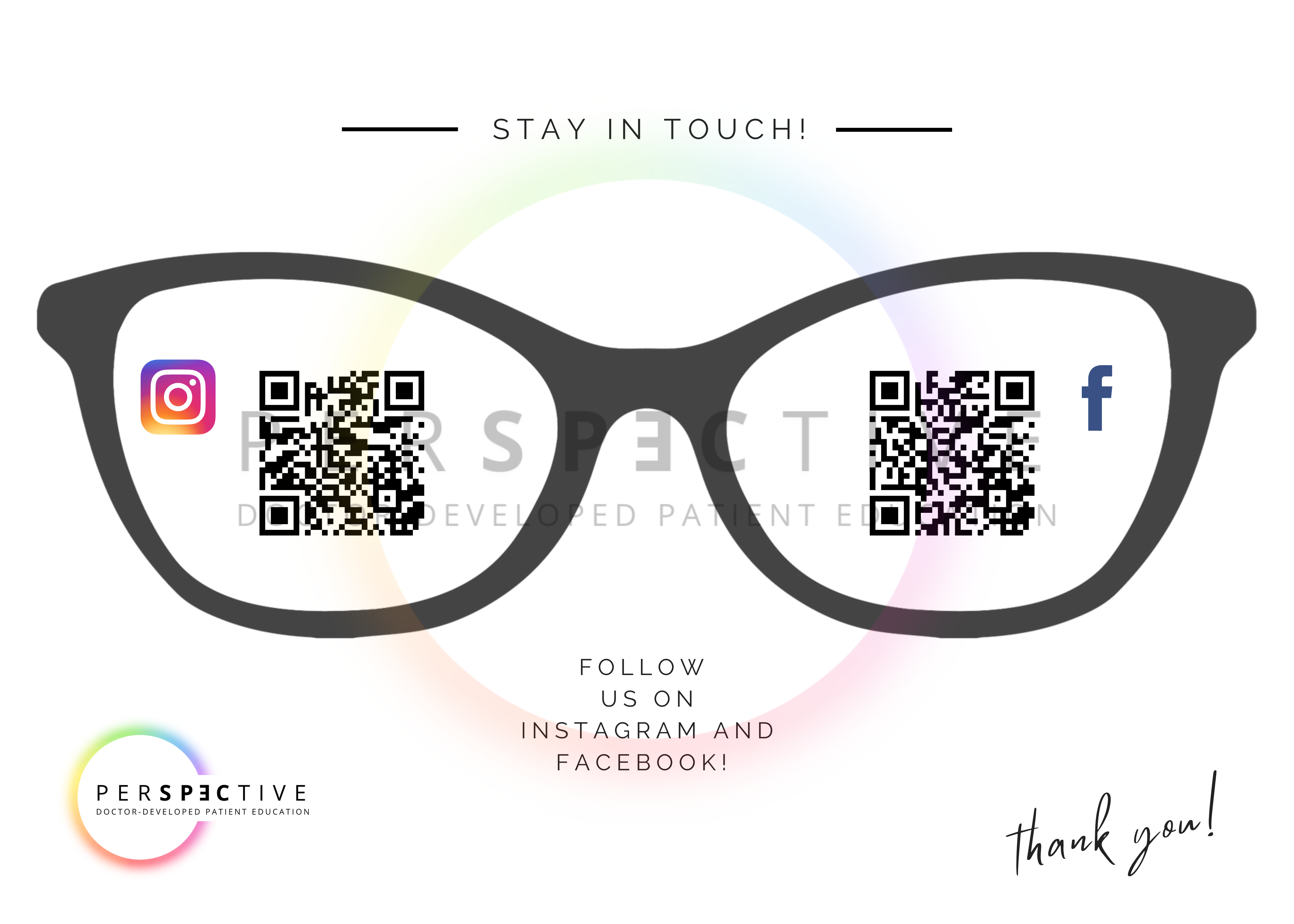social follow cards for optometry private practice front desk printable optician optical social media doctors office perspective docs 