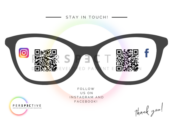 social follow cards for optometry private practice front desk printable optician optical social media doctors office perspective docs 